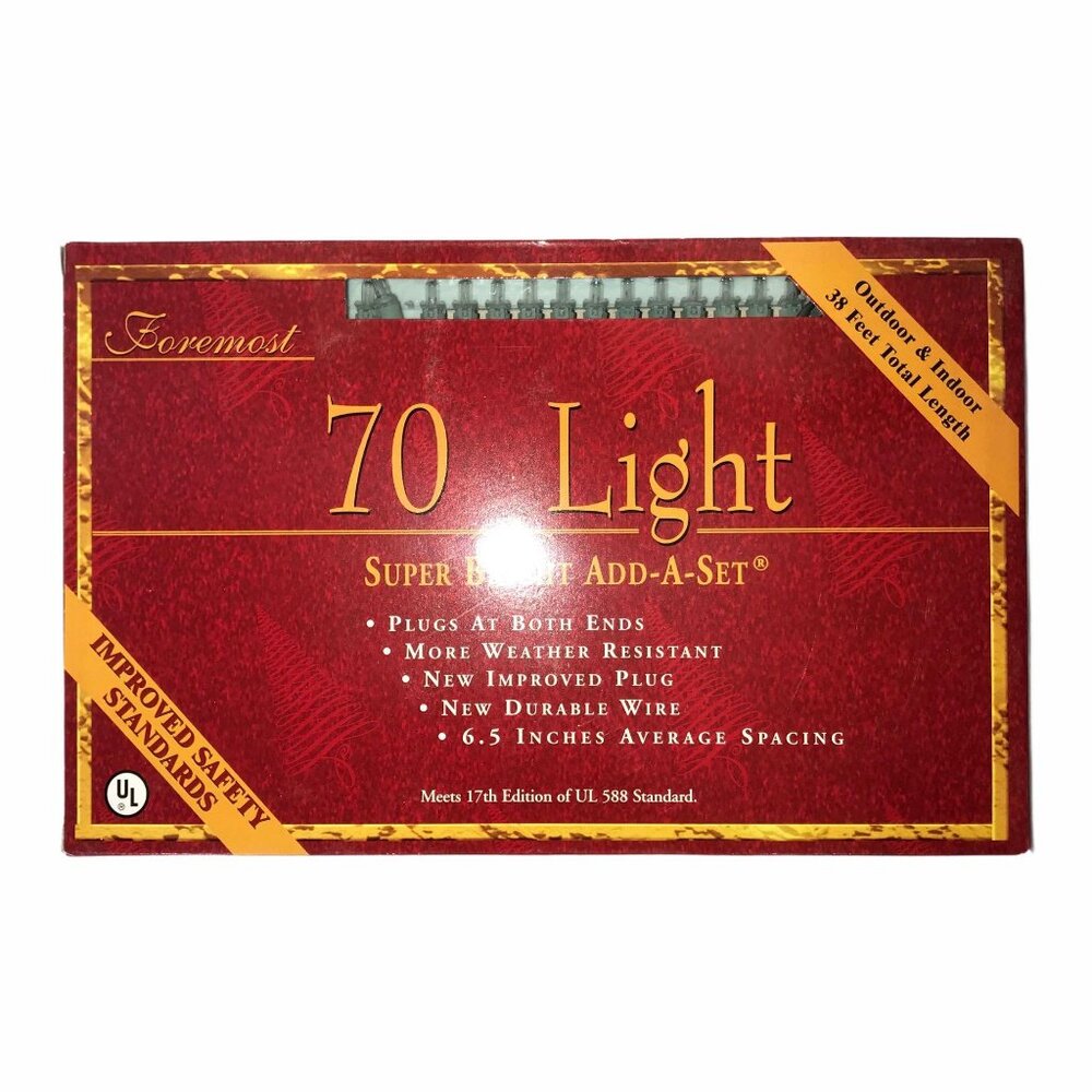 6 New Open Foremost Vintage 70 Light Add-A-Set 38 Feet Lights Tested Functional